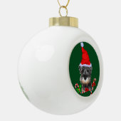 Cute Miniature Schnauzer Kerstmis Keramische Bal Ornament (Links)