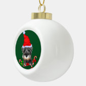 Cute Miniature Schnauzer Kerstmis Keramische Bal Ornament (Rechts)