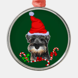 Cute Miniature Schnauzer Kerstmis Metalen Ornament