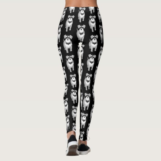 Cute Miniature Schnauzer Pattern Leggings (Achterkant)