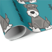 Cute Miniature Schnauzer Puppy Dog Art Cadeaupapier (Rol Hoek)