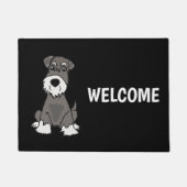Cute Miniature Schnauzer Puppy Dog Art Deurmat (Voorkant)