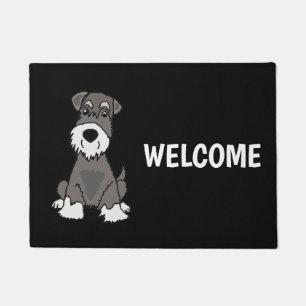 Cute Miniature Schnauzer Puppy Dog Art Deurmat