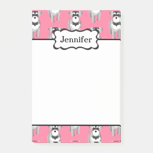 Cute Miniature Schnauzer Puppy Pattern Post-it® Notes (Voorkant)