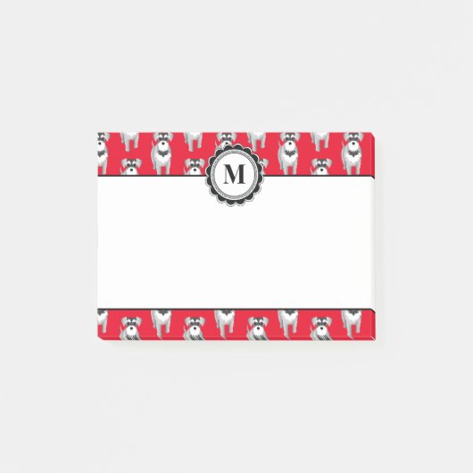 Cute Miniature Schnauzer Puppy Pattern Post-it® Notes (Voorkant)