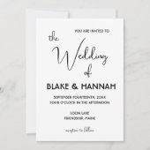 Cute Minimal Boho Wedding Handgeschreven Lettertyp Kaart (Voorkant)