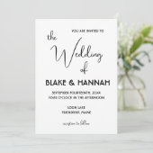 Cute Minimal Boho Wedding Handgeschreven Lettertyp Kaart (Staand voorkant)