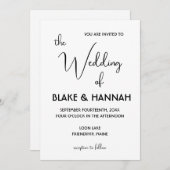 Cute Minimal Boho Wedding Handgeschreven Lettertyp Kaart (Voorkant / Achterkant)