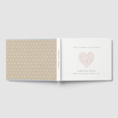 Cute Minimal Dusky Blush Floral Heart Baby shower Gastenboek (Volledig)