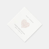 Cute Minimal Dusky Blush Floral Heart Baby shower Servet (Hoek)