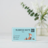 Cute Minimal Fox en Friends Visitekaartje (Staand voorkant)