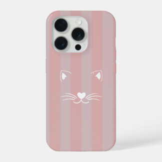 Cute Minimal Kitty Illustration Phone Case iPhone 15 Pro Case