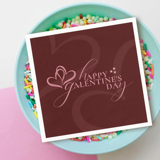 Cute Minimal Modern Chic Cream Script Galentine's  Servet