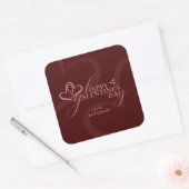 Cute Minimal Modern Maroon Script Galentines Day  Vierkante Sticker (Envelop)
