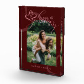 Cute Minimal Modern Maroon Script Galentine's  Fotoblokken (Rechts)