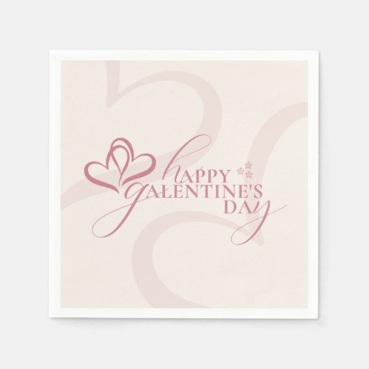 Cute Minimal Modern Pink Cream Script Galentines Servet (Voorkant)