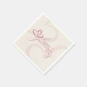 Cute Minimal Modern Pink Cream Script Galentine's Servet (Hoek)