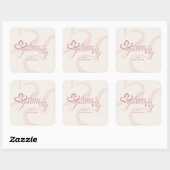 Cute Minimal Modern Pink Cream Script Galentine's Vierkante Sticker (Vel)