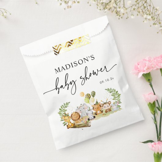 Cute Minimal Oerwoud Safari Baby shower Party Bedankzakje (Gezegeld)