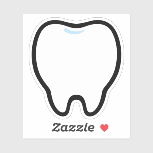 Cute Minimal Tooth Illustration Sticker (Vel)