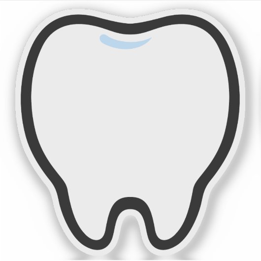 Cute Minimal Tooth Illustration Sticker (Voorkant)