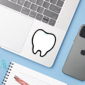 Cute Minimal Tooth Illustration Sticker (Laptop met iPhone)