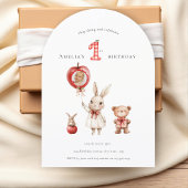 Cute  minimal watercolor photo "1st" Birthday Kaart