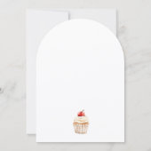 Cute  minimal watercolor photo "1st" Birthday Kaart (Achterkant)