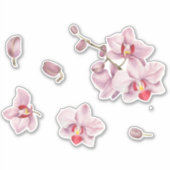 Cute Minimal Waterverf orchid Sticker (Voorkant)