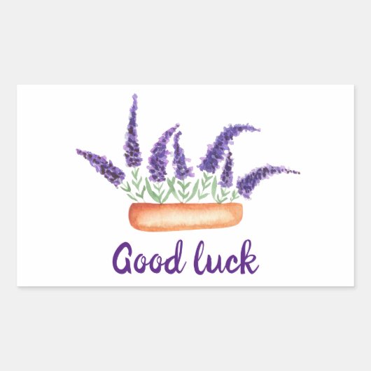 Cute Minimal Waterverf Provence delicaat grove lav Rechthoekige Sticker (Voorkant)