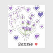 Cute Minimal Waterverf Provence delicaat grove lav Sticker (Vel)