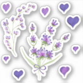 Cute Minimal Waterverf Provence delicaat grove lav Sticker (Voorkant)