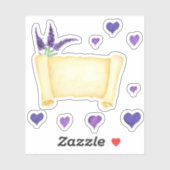 Cute Minimal Waterverf Provence delicaat grove lav Sticker (Vel)