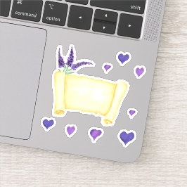 Cute Minimal Waterverf Provence delicaat grove lav Sticker