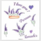 Cute Minimal Waterverf Provence delicaat grove lav Sticker (Vel)