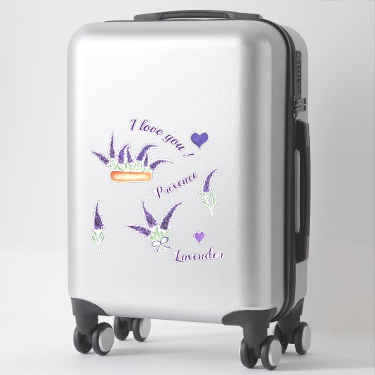 Cute Minimal Waterverf Provence delicaat grove lav Sticker (Koffer)