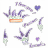 Cute Minimal Waterverf Provence delicaat grove lav Sticker (Voorkant)