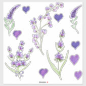 Cute Minimal Waterverf Provence delicaat grove lav Sticker (Vel)
