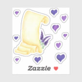 Cute Minimal Waterverf Provence delicaat grove lav Sticker (Vel)