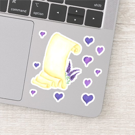 Cute Minimal Waterverf Provence delicaat grove lav Sticker (Detail)