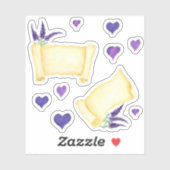 Cute Minimal Waterverf Provence delicaat grove lav Sticker (Vel)