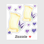 Cute Minimal Waterverf Provence delicaat grove lav Sticker (Vel)