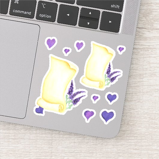 Cute Minimal Waterverf Provence delicaat grove lav Sticker (Detail)