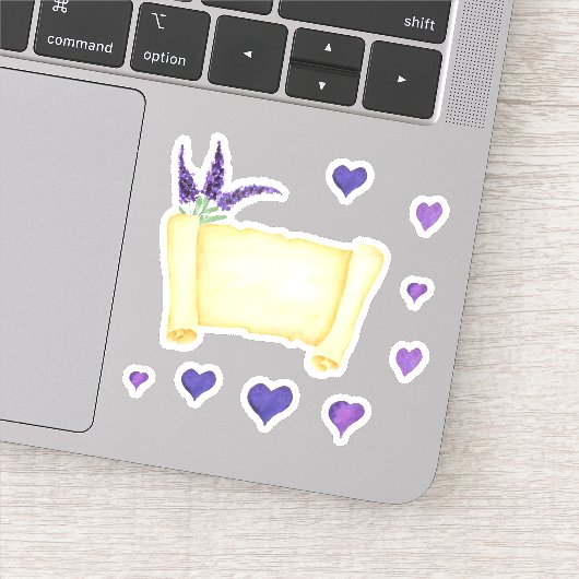 Cute Minimal Waterverf Provence delicaat grove lav Sticker (Detail)