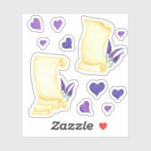 Cute Minimal Waterverf Provence delicaat grove lav Sticker (Vel)