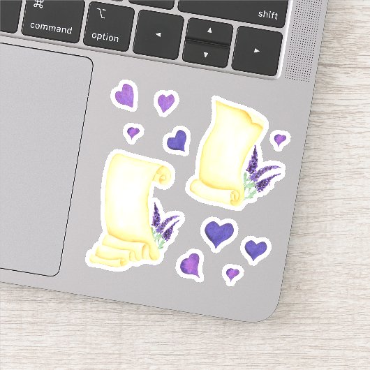 Cute Minimal Waterverf Provence delicaat grove lav Sticker (Detail)