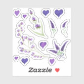 Cute Minimal Waterverf Provence delicaat grove lav Sticker (Vel)