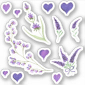 Cute Minimal Waterverf Provence delicaat grove lav Sticker (Voorkant)