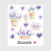 Cute Minimal Waterverf Provence delicaat grove lav Sticker (Vel)