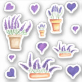 Cute Minimal Waterverf Provence delicaat grove lav Sticker (Voorkant)